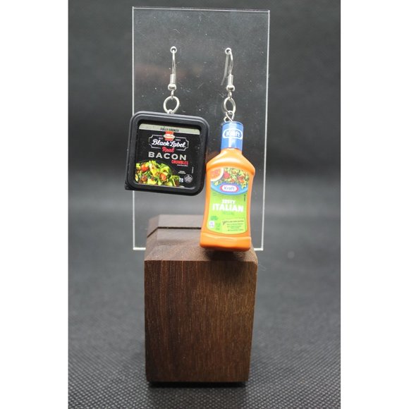 Mini Brands / Kraft Zesty Italian and Bacon crumble earrings - Picture 1 of 7